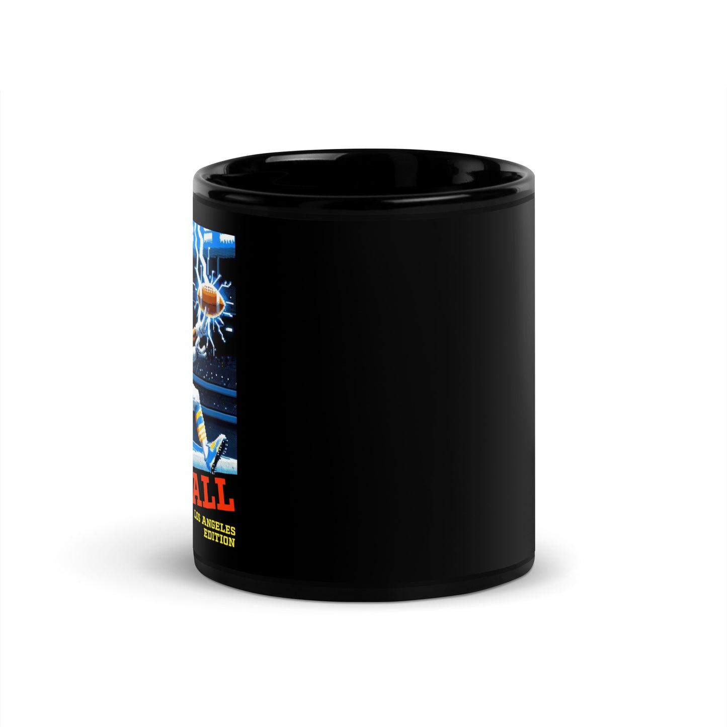 Los Angeles Video Game Football Lightning Black Glossy Mug