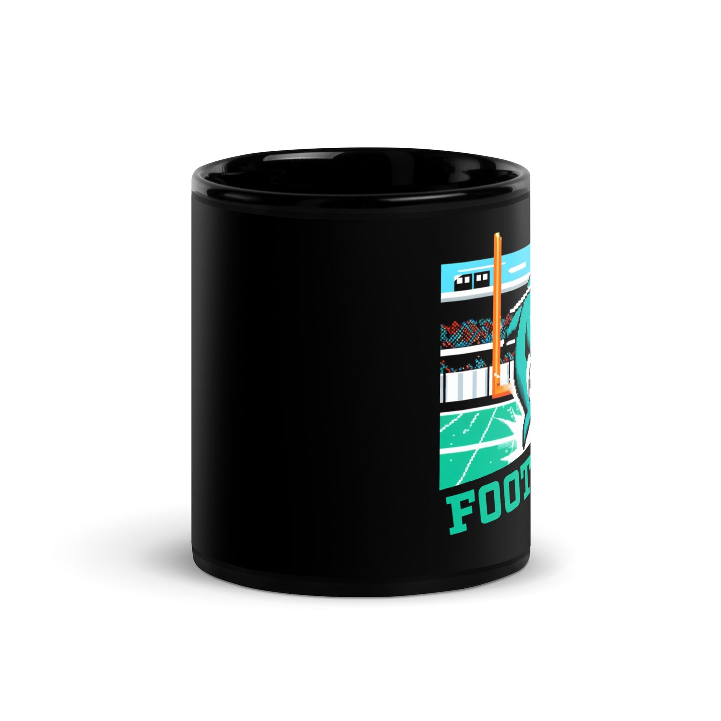 Miami Video Game Football Dolphin Black Glossy Mug