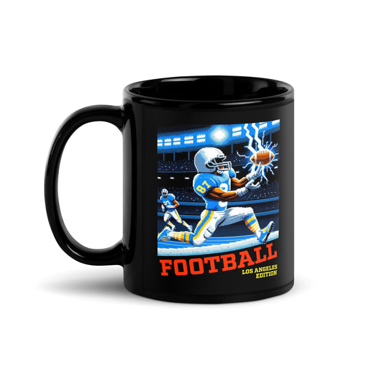 Los Angeles Video Game Football Lightning Black Glossy Mug