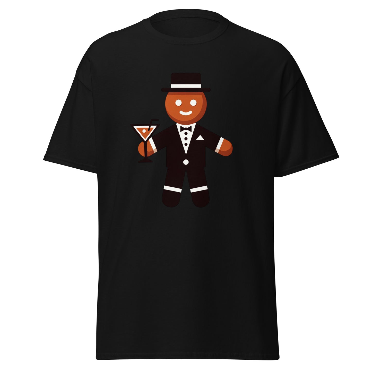 Classy Gingerbread Man: Toast to Elegance - Minimalist Christmas New Years Tee