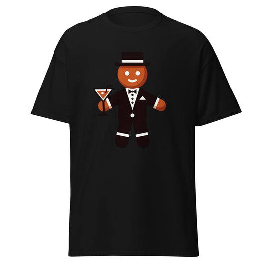 Classy Gingerbread Man: Toast to Elegance - Minimalist Christmas New Years Tee