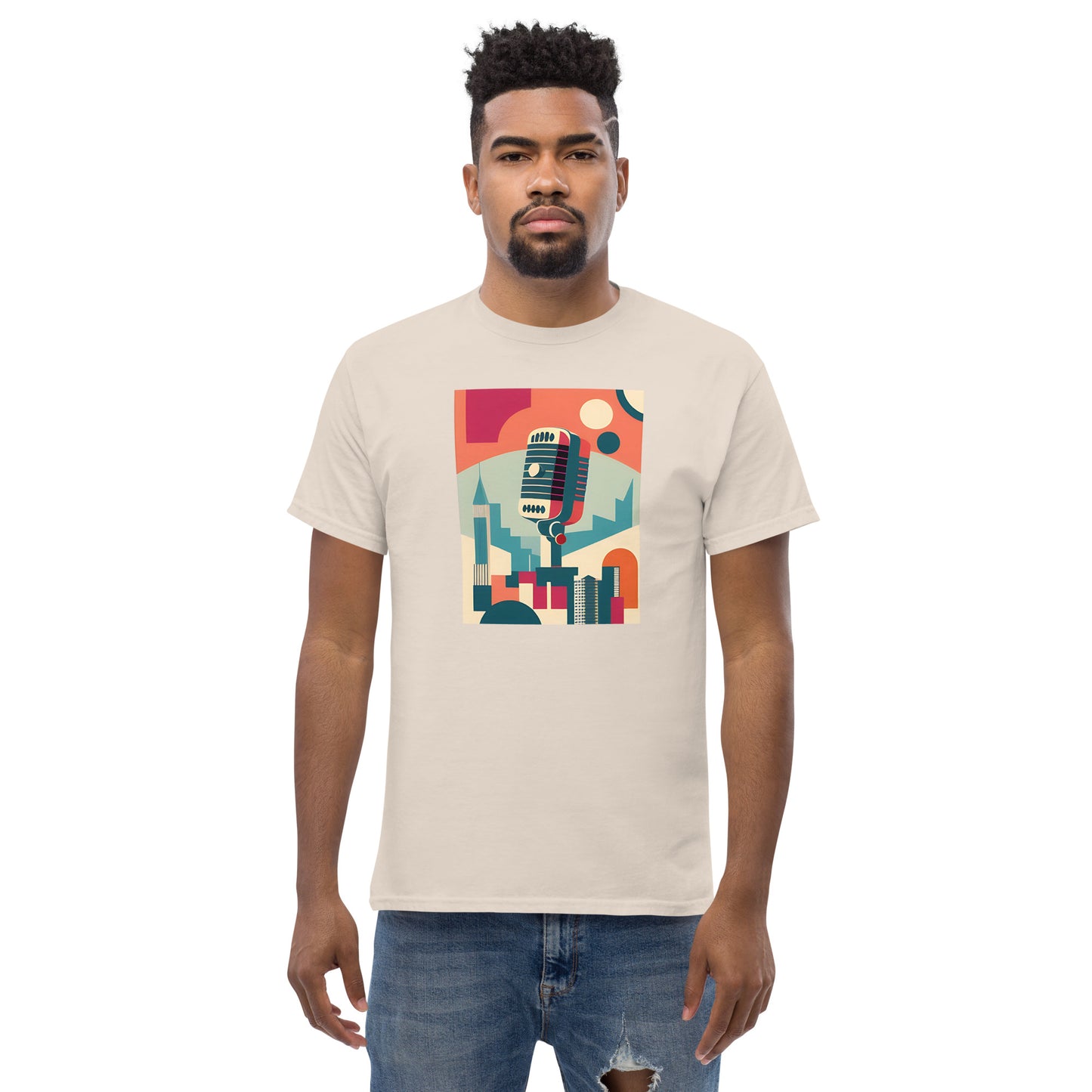 Summer Soundwaves Echo Minimalist Microphone Graphic Tee