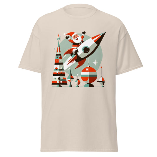 Rocketing with Santa: A Retro Christmas Adventure Vintage Vibe Holiday Christmas T-Shirt