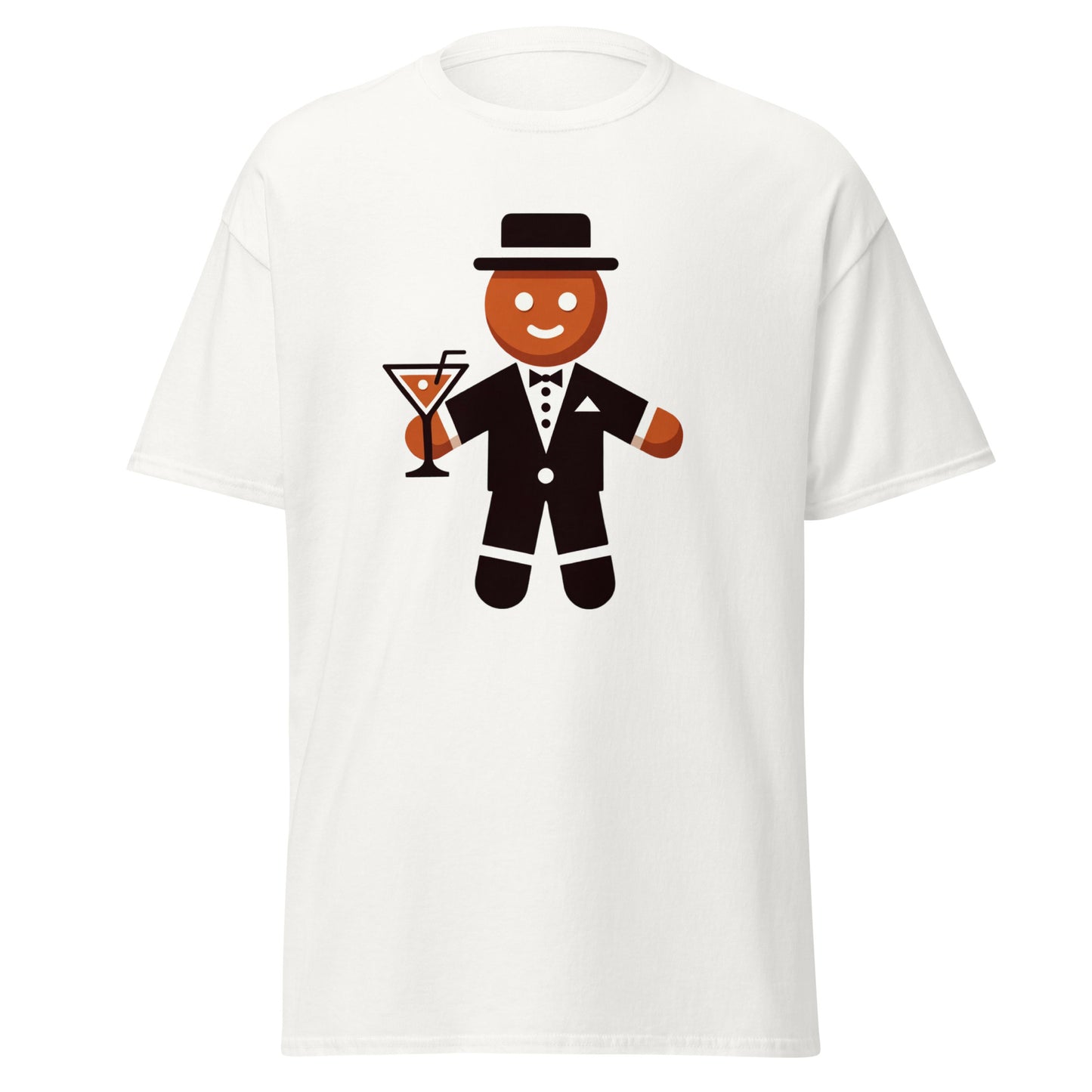 Classy Gingerbread Man: Toast to Elegance - Minimalist Christmas New Years Tee