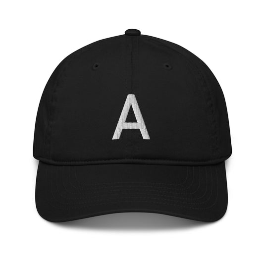 A-Letter Organic Dad Cap | Natural Urban Metropolis Black SnapBack
