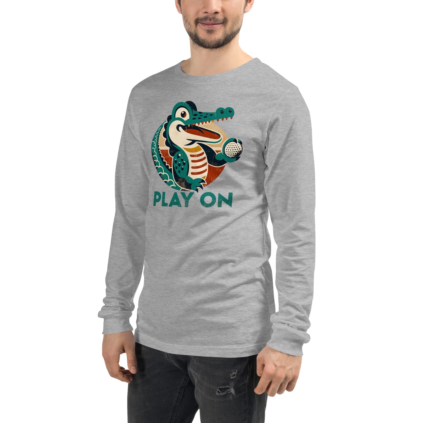 Golf Gator Play On Golfing Unisex Long Sleeve Tee