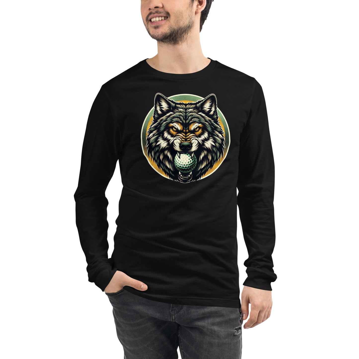 Par Wolf Golf Ball Outdoors Long Sleeve Tee