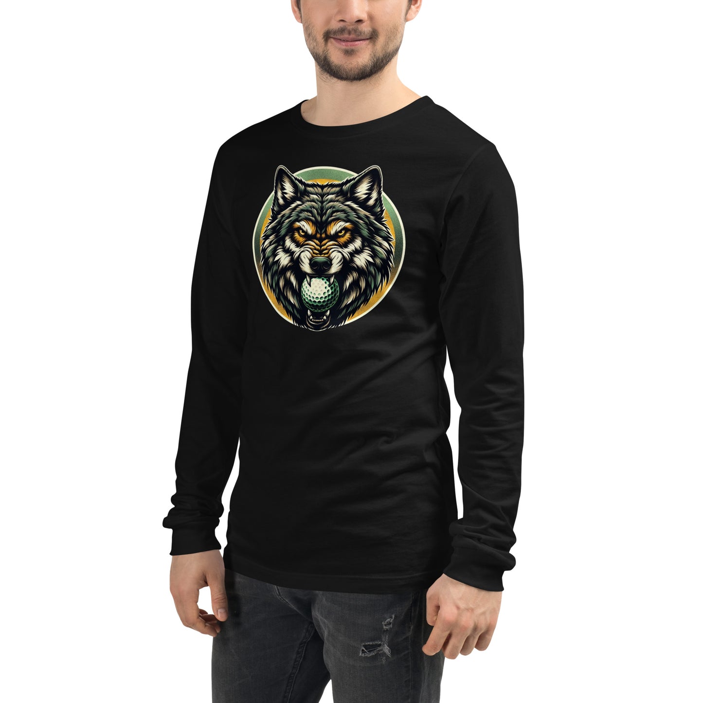 Par Wolf Golf Ball Outdoors Long Sleeve Tee