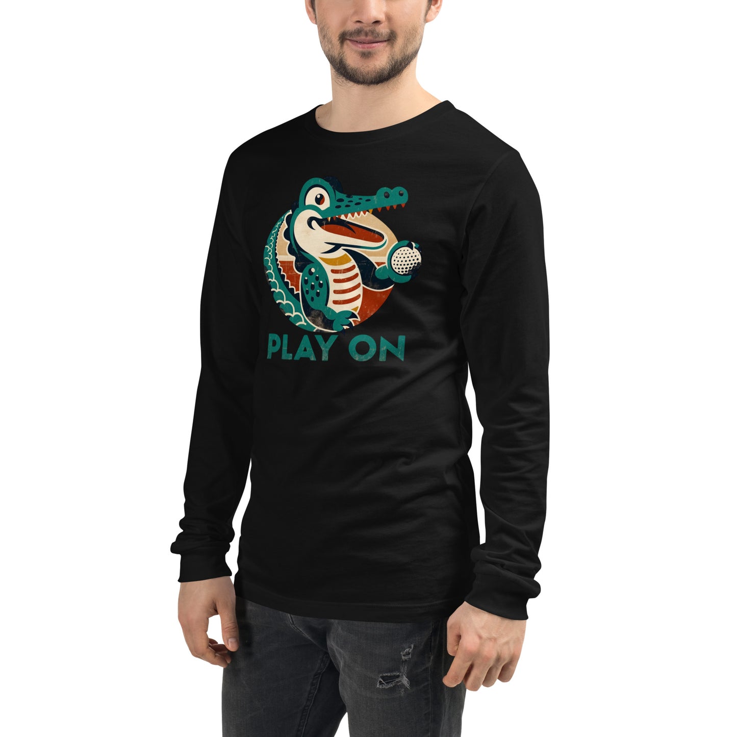 Golf Gator Play On Golfing Unisex Long Sleeve Tee