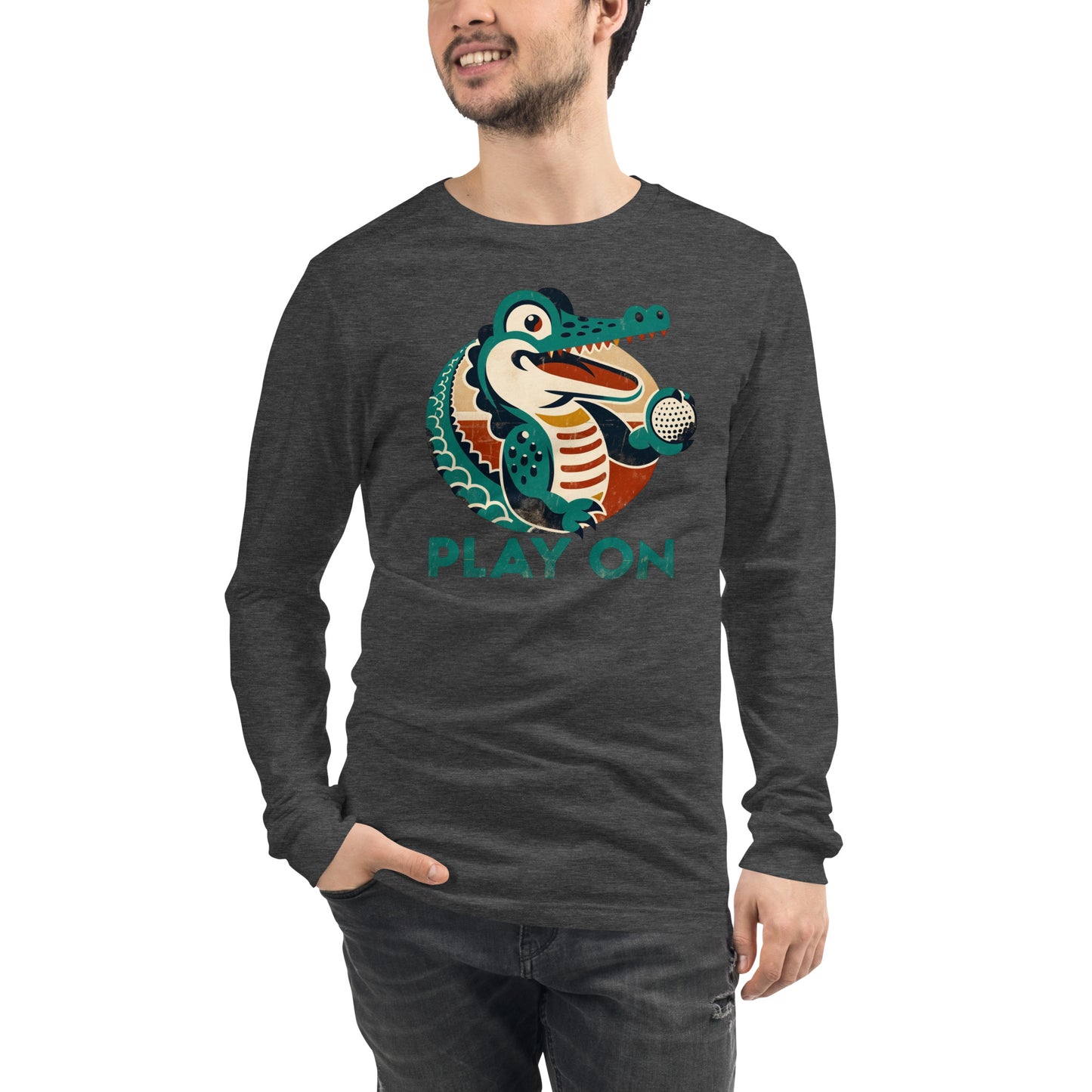 Golf Gator Play On Golfing Unisex Long Sleeve Tee