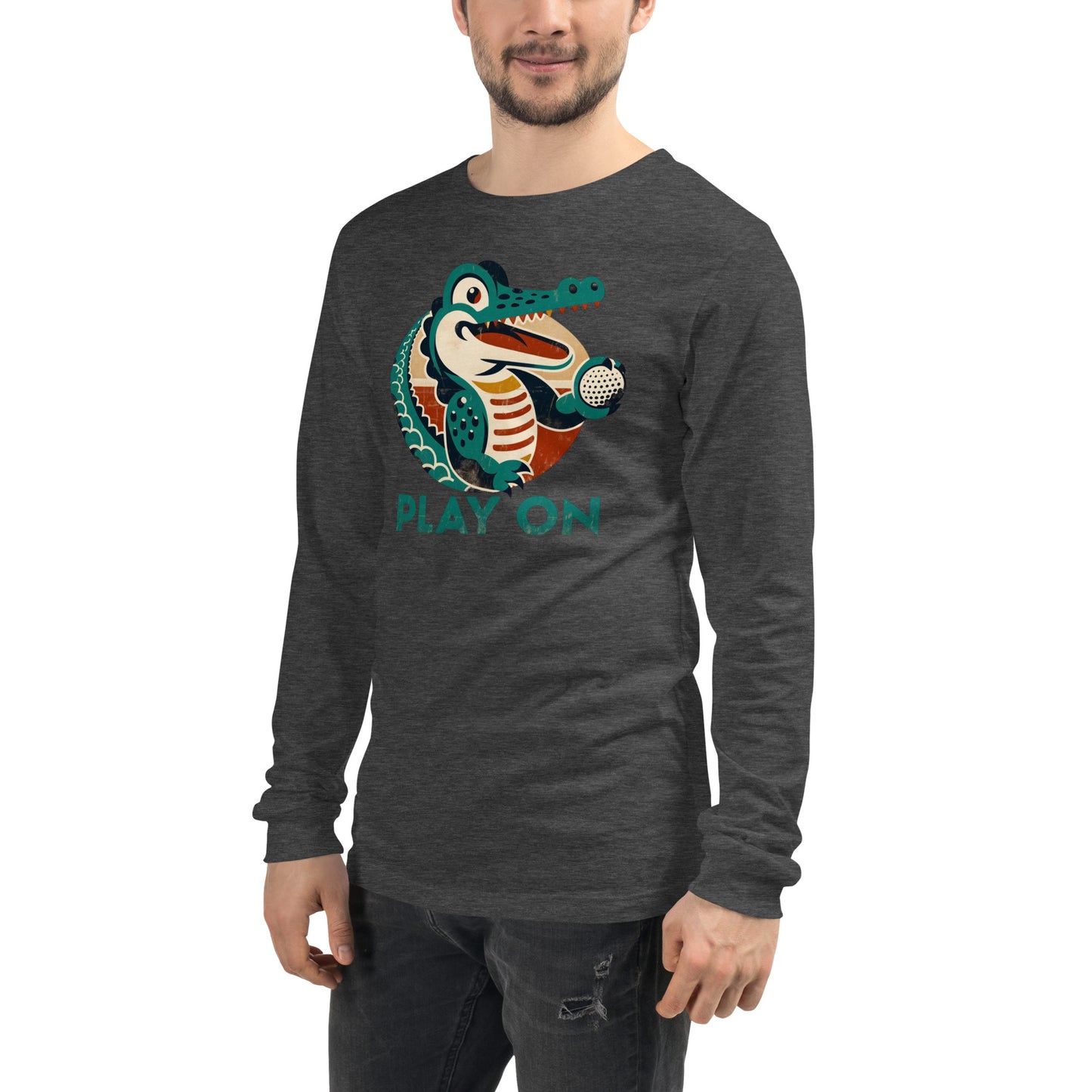 Golf Gator Play On Golfing Unisex Long Sleeve Tee