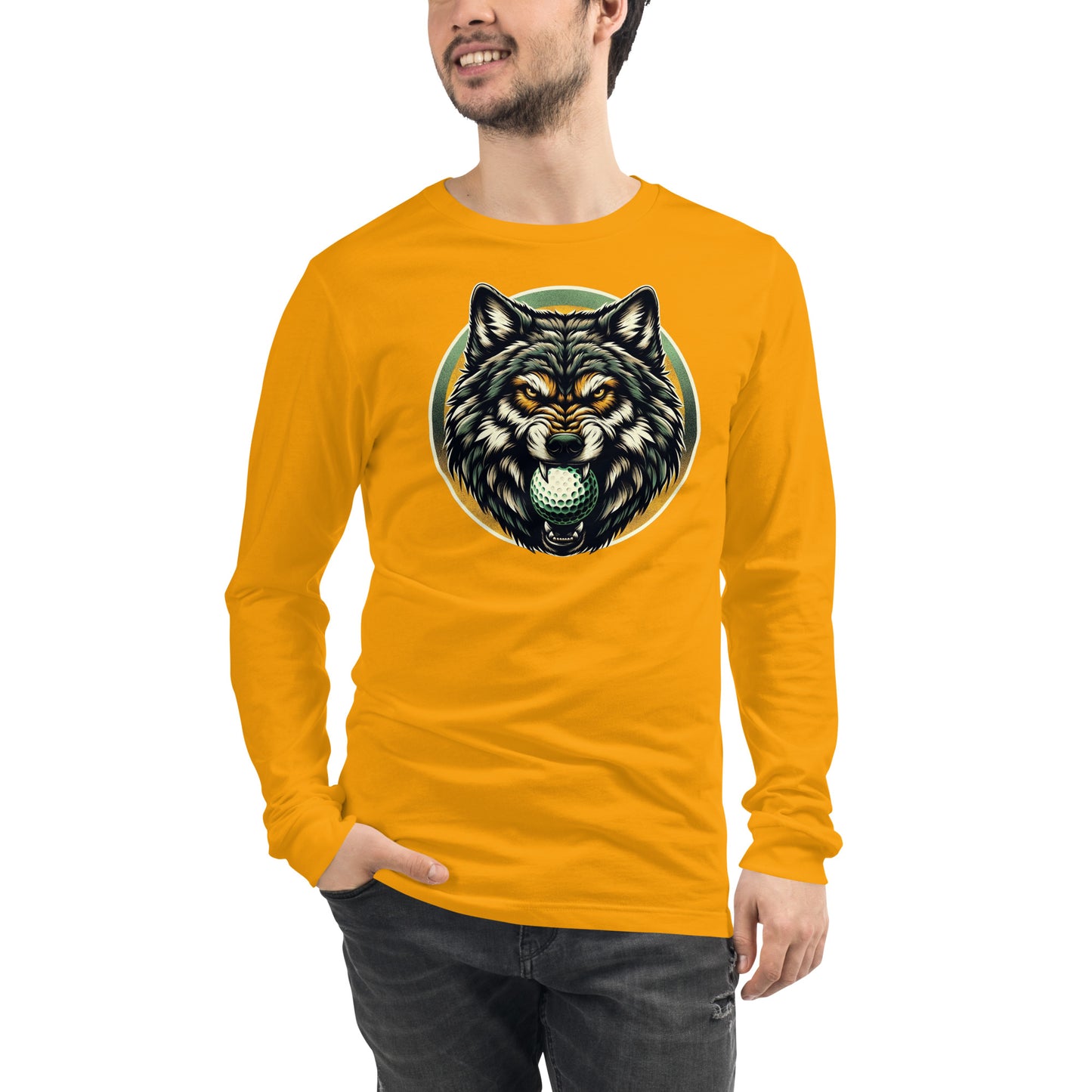 Par Wolf Golf Ball Outdoors Long Sleeve Tee