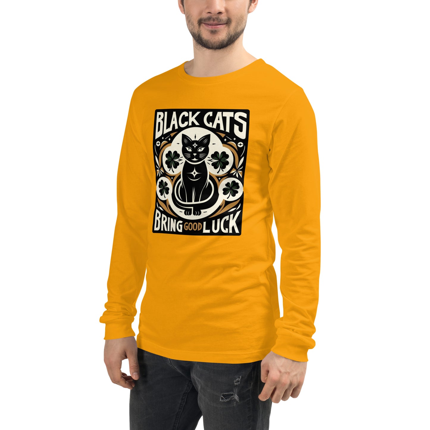 Black Cats Bring Good Luck Graphic Unisex Long Sleeve Tee