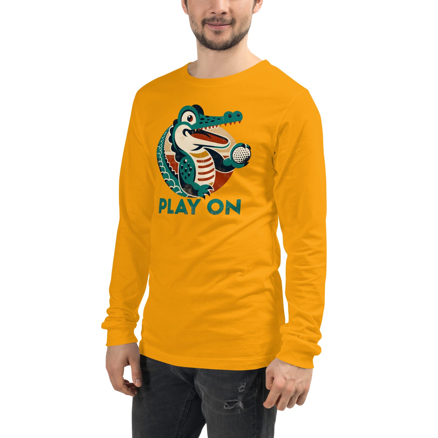 Golf Gator Play On Golfing Unisex Long Sleeve Tee