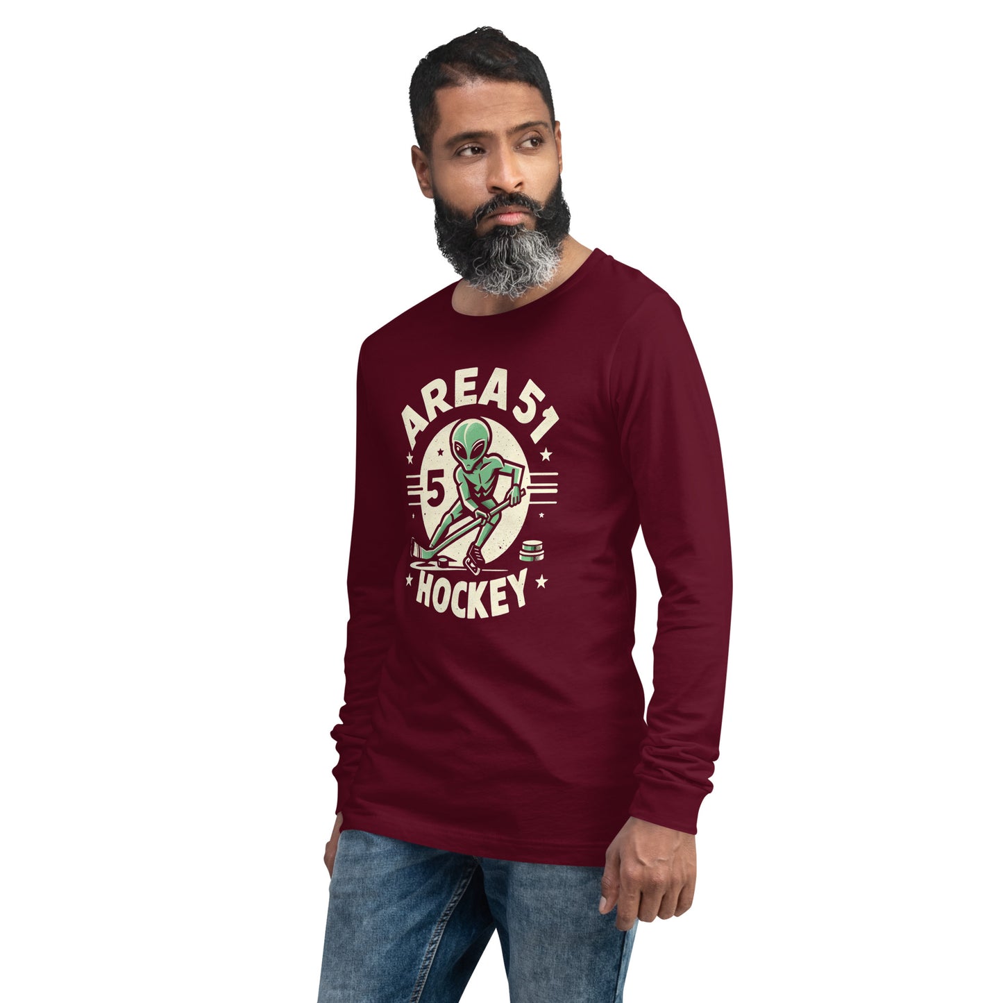 Area 51 Hockey Alien Unisex Long Sleeve Tee