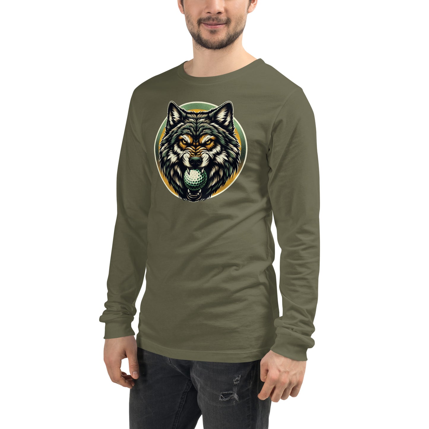 Par Wolf Golf Ball Outdoors Long Sleeve Tee