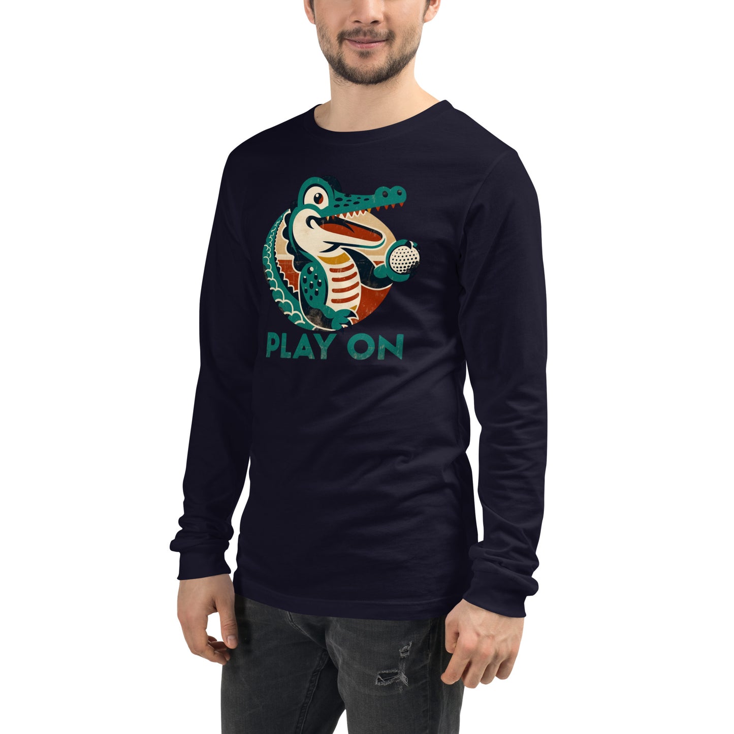 Golf Gator Play On Golfing Unisex Long Sleeve Tee