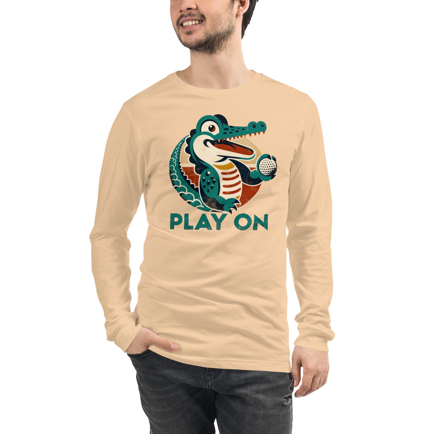 Golf Gator Play On Golfing Unisex Long Sleeve Tee