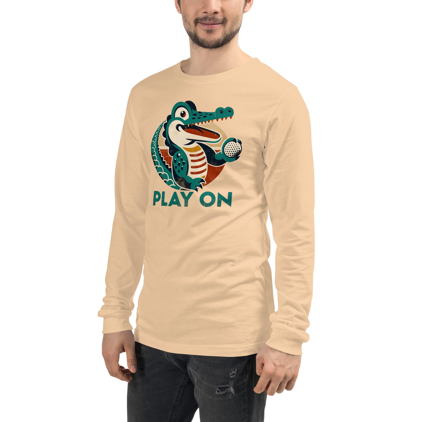 Golf Gator Play On Golfing Unisex Long Sleeve Tee
