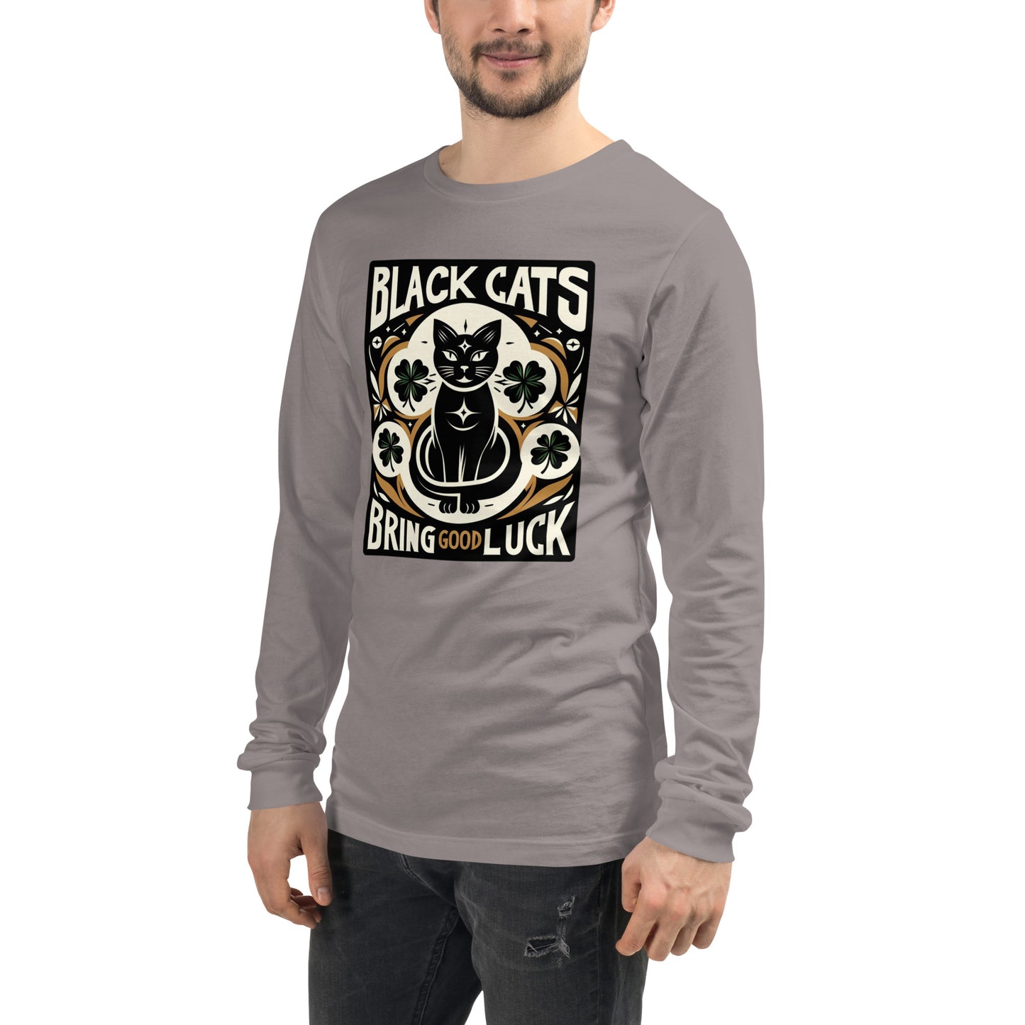 Black Cats Bring Good Luck Graphic Unisex Long Sleeve Tee