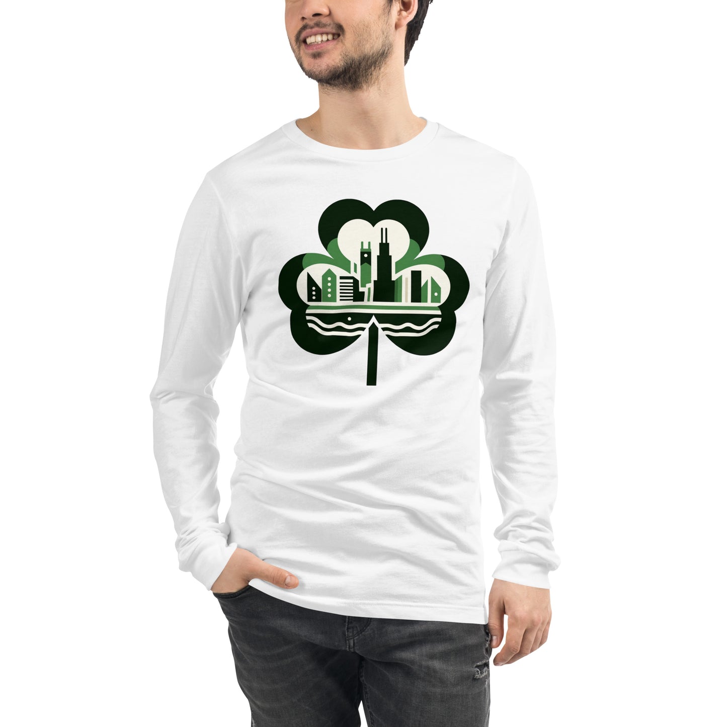 Chicago Shamrock St. Patrick’s Day Irish Unisex Long Sleeve Tee