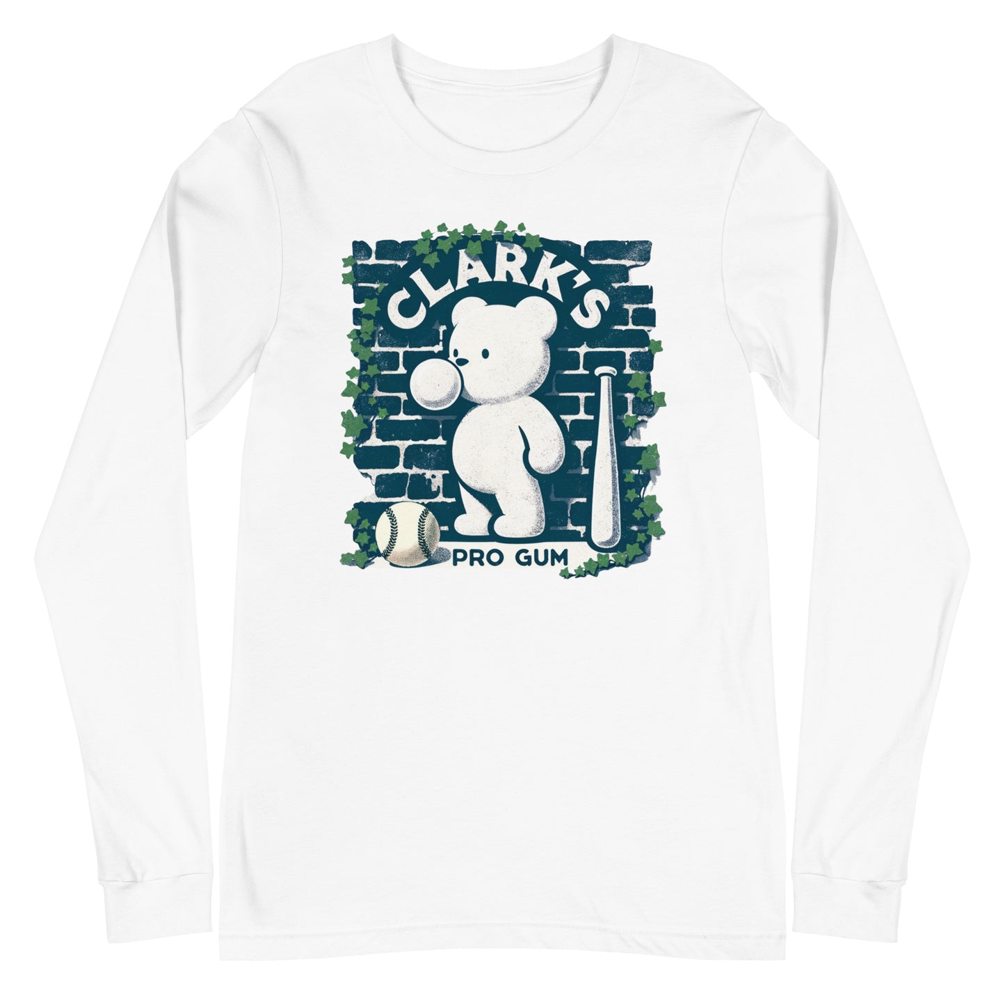 Clark's Pro Gum Vintage Inspired Cub Bear Baseball Ivy Chicago Art Unisex Long Sleeve Tee