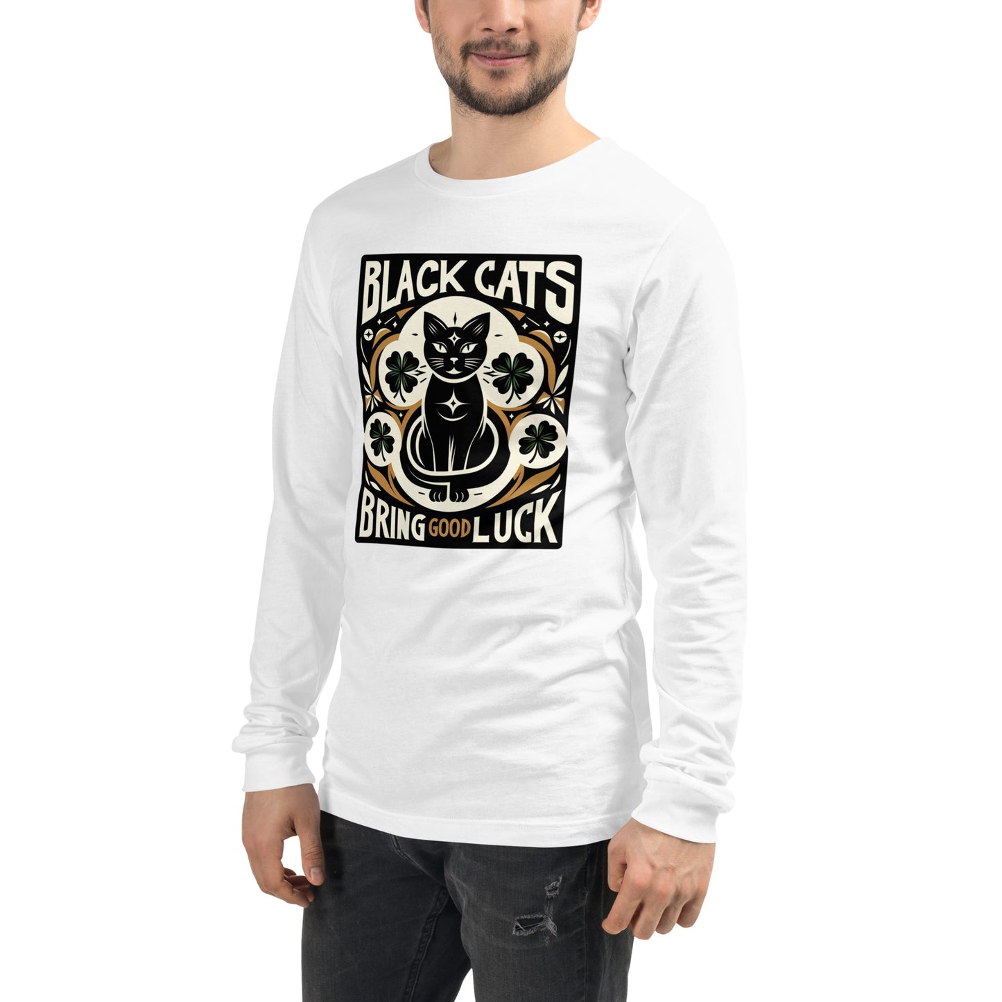Black Cats Bring Good Luck Graphic Unisex Long Sleeve Tee