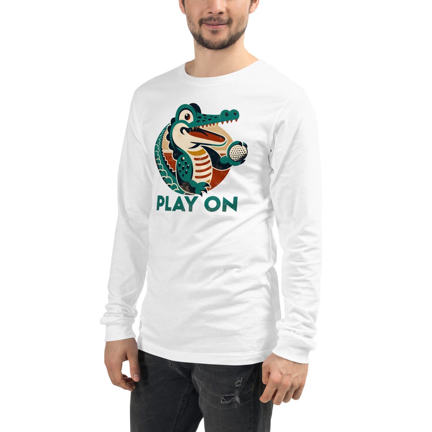 Golf Gator Play On Golfing Unisex Long Sleeve Tee