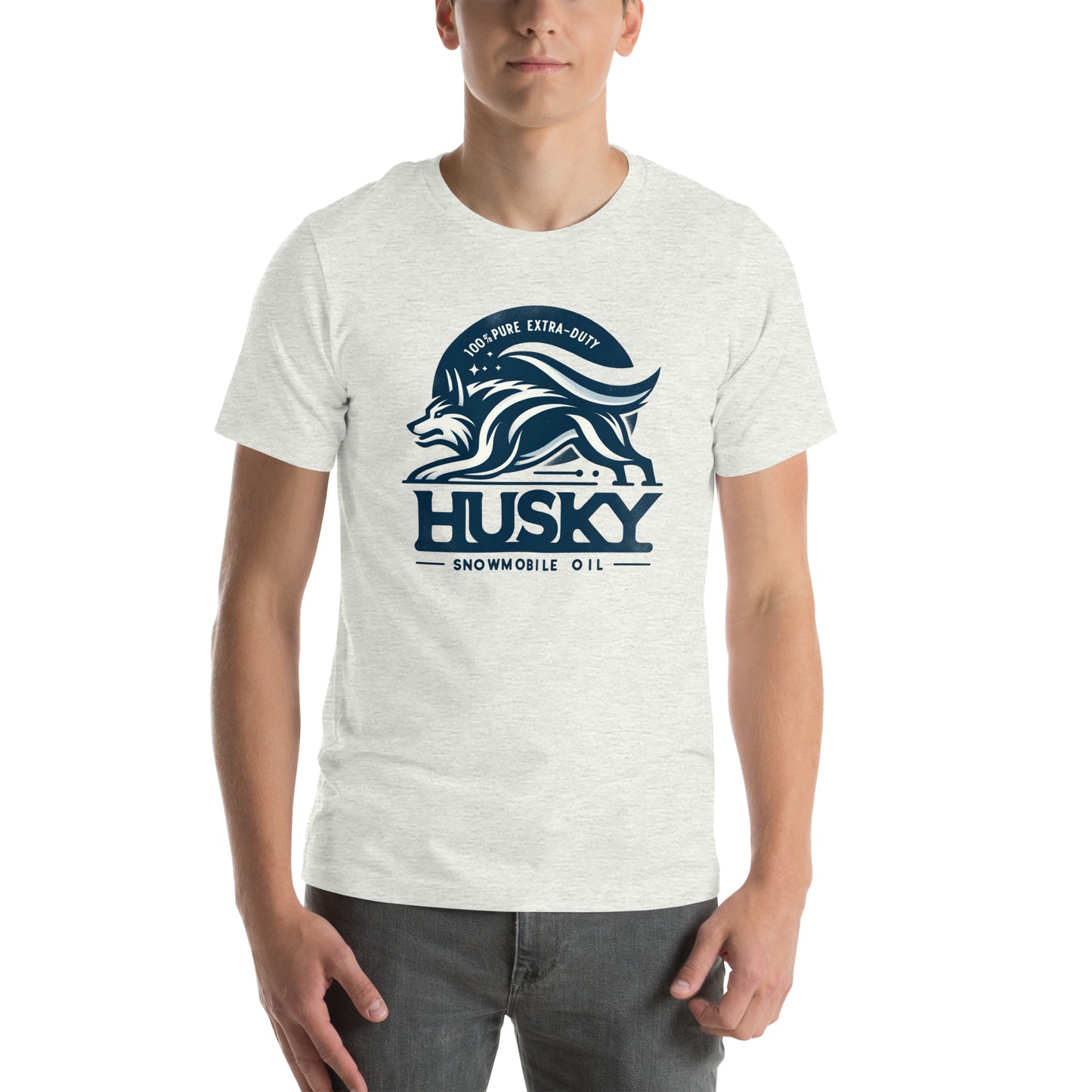 Husky Snowmobile Oil Graphic Unisex t-shirt