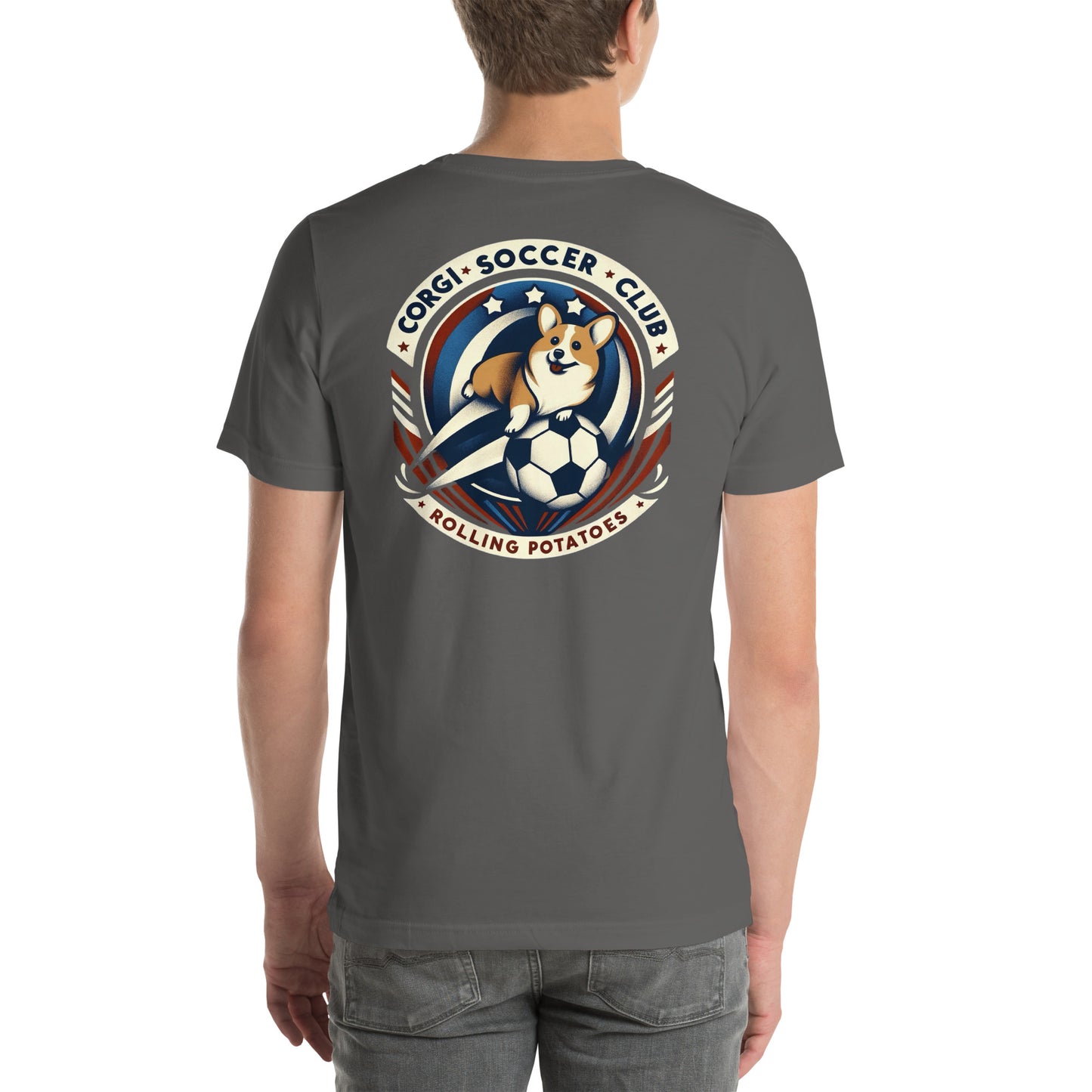 Corgi Soccer Club Rolling Potatoes Unisex t-shirt