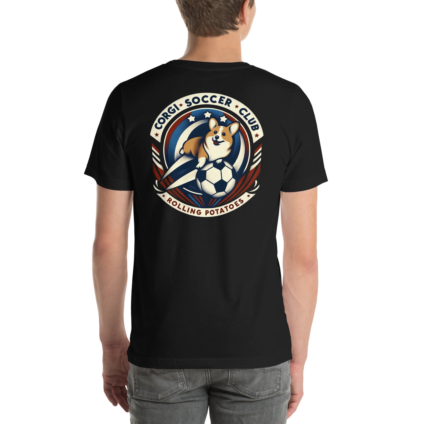 Corgi Soccer Club Rolling Potatoes Unisex t-shirt