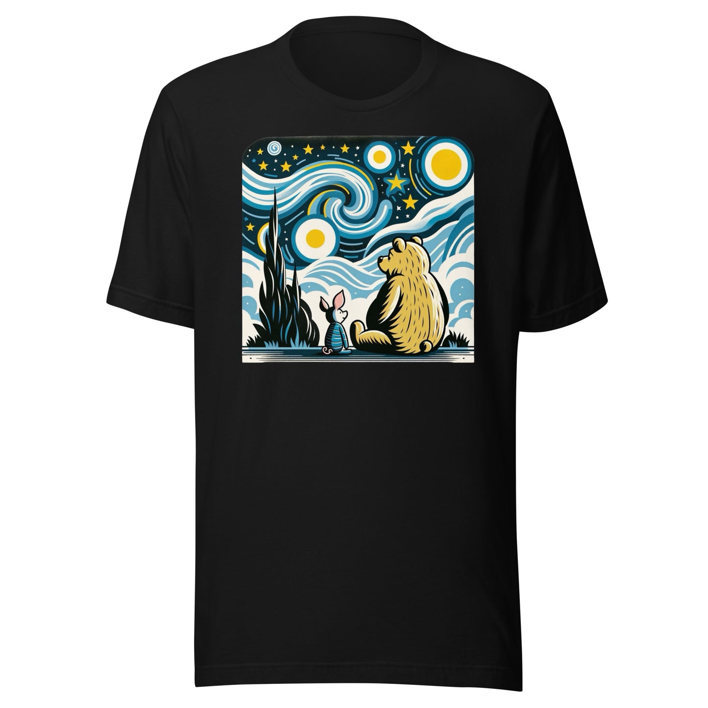 Starry Night Evening Pooh Relaxed Graphic Unisex t-shirt