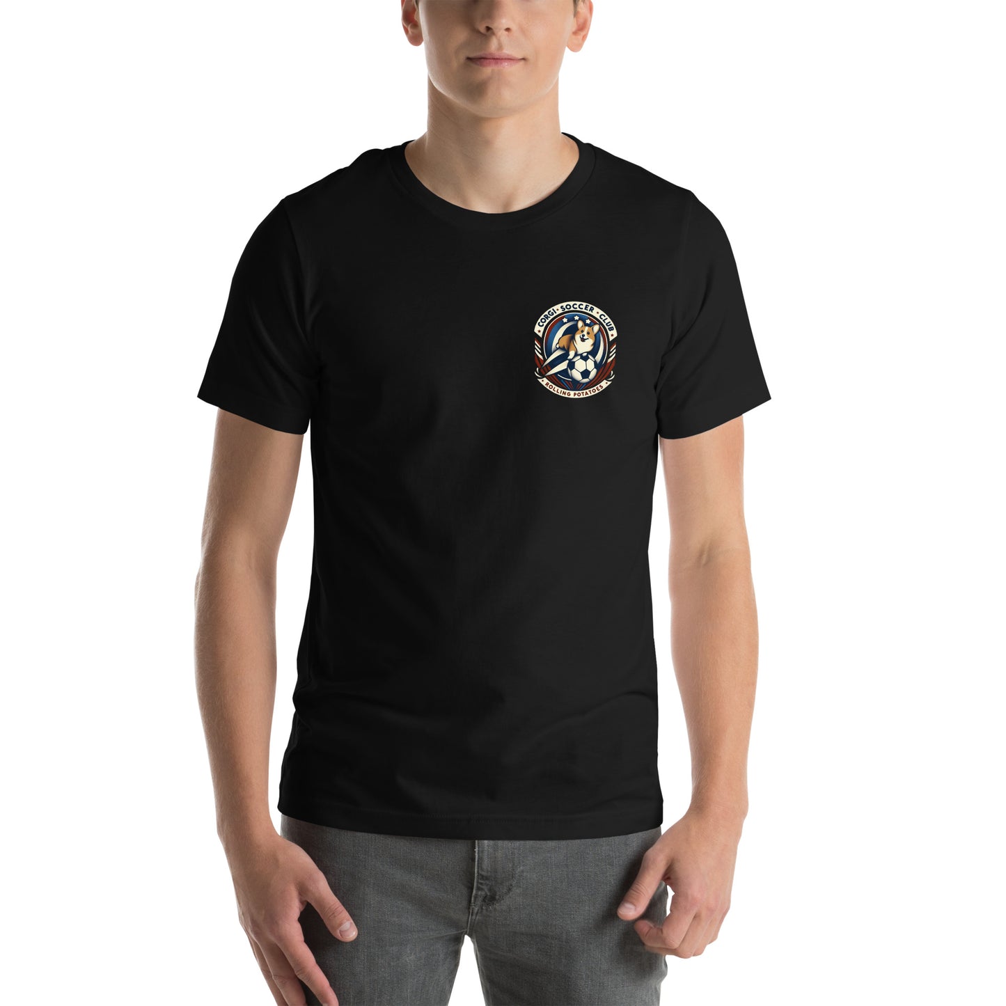 Corgi Soccer Club Rolling Potatoes Unisex t-shirt