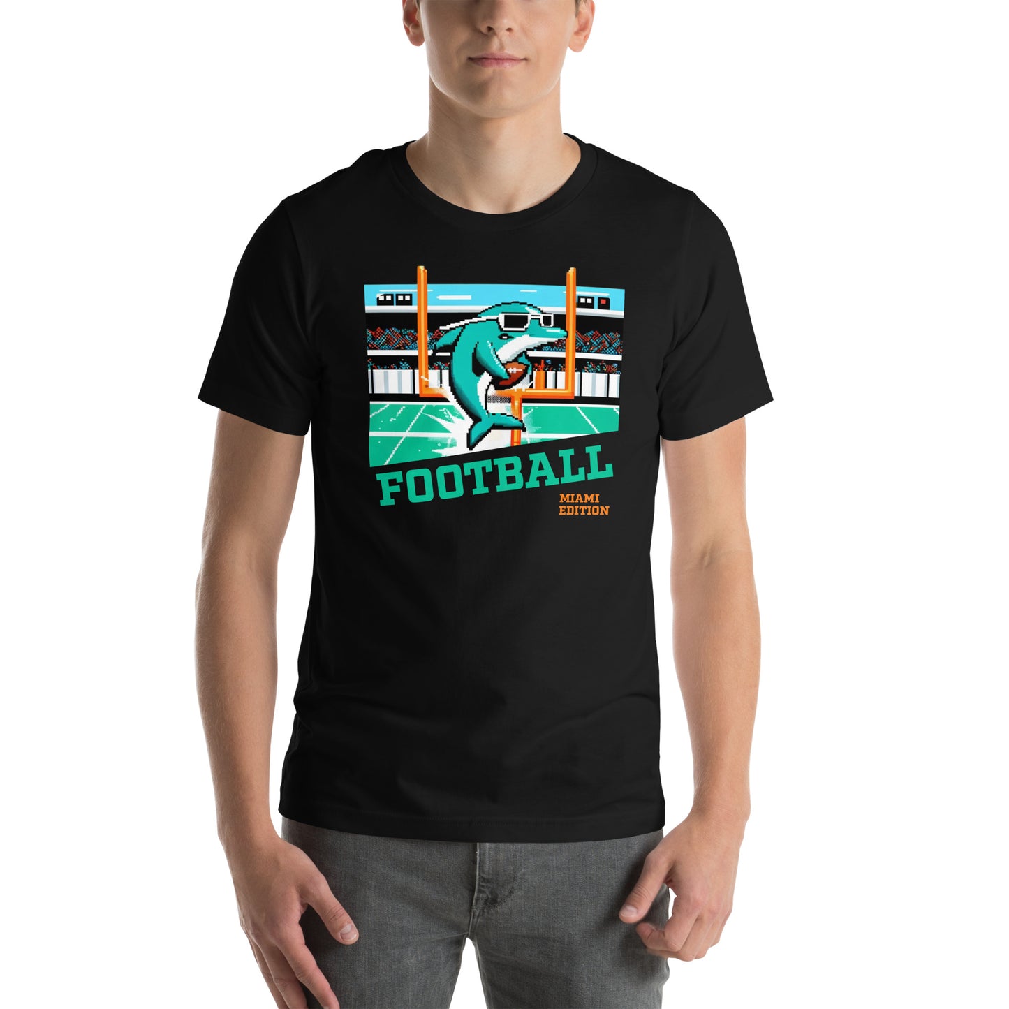 Miami Video Game Football Dolphin Graphic Unisex t-shirt