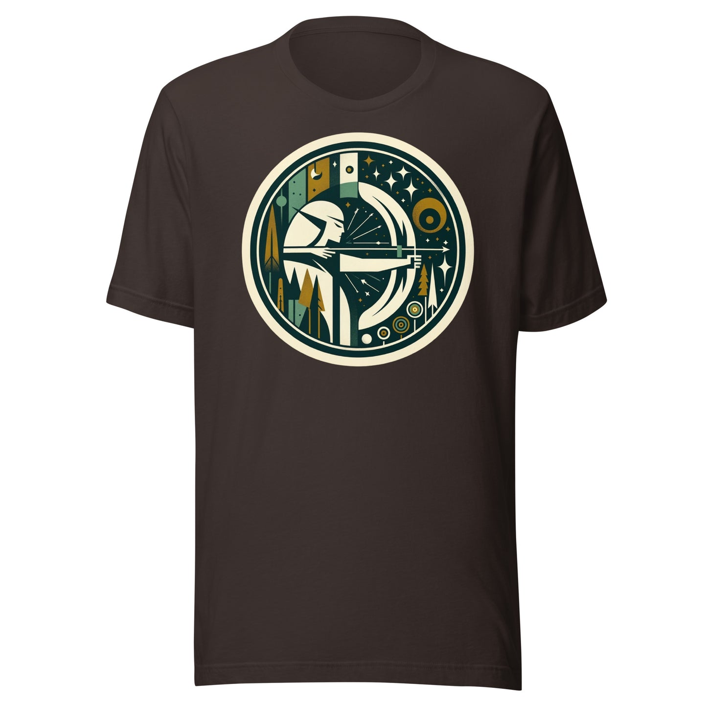 Elven Starshot: Precision Archery in the Enchanted Forest Unisex t-shirt