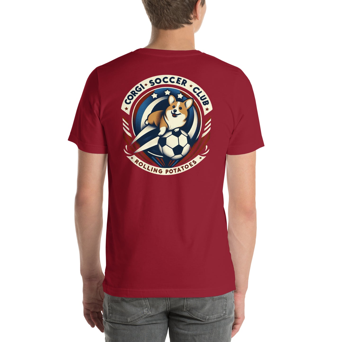 Corgi Soccer Club Rolling Potatoes Unisex t-shirt