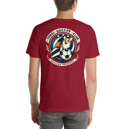 Corgi Soccer Club Rolling Potatoes Unisex t-shirt