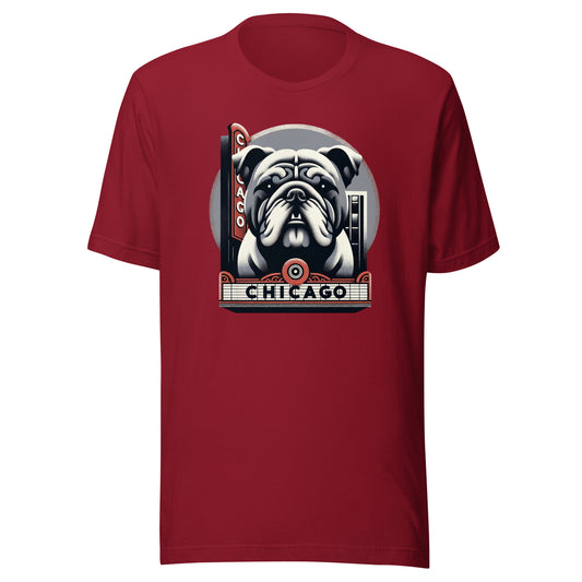 Iron Paws: Bulldog Dog Might - Chicago Strength Unisex t-shirt