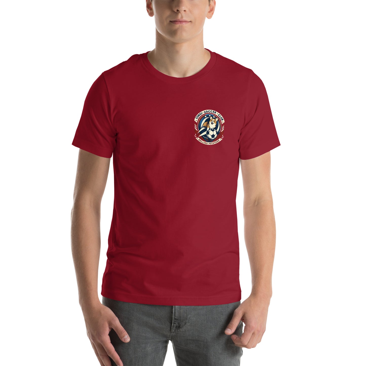 Corgi Soccer Club Rolling Potatoes Unisex t-shirt