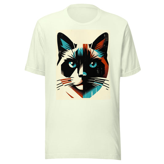 Iron Paws: Siamese Cat Elegance - Cream Hues, Contrasting Points Unisex t-shirt