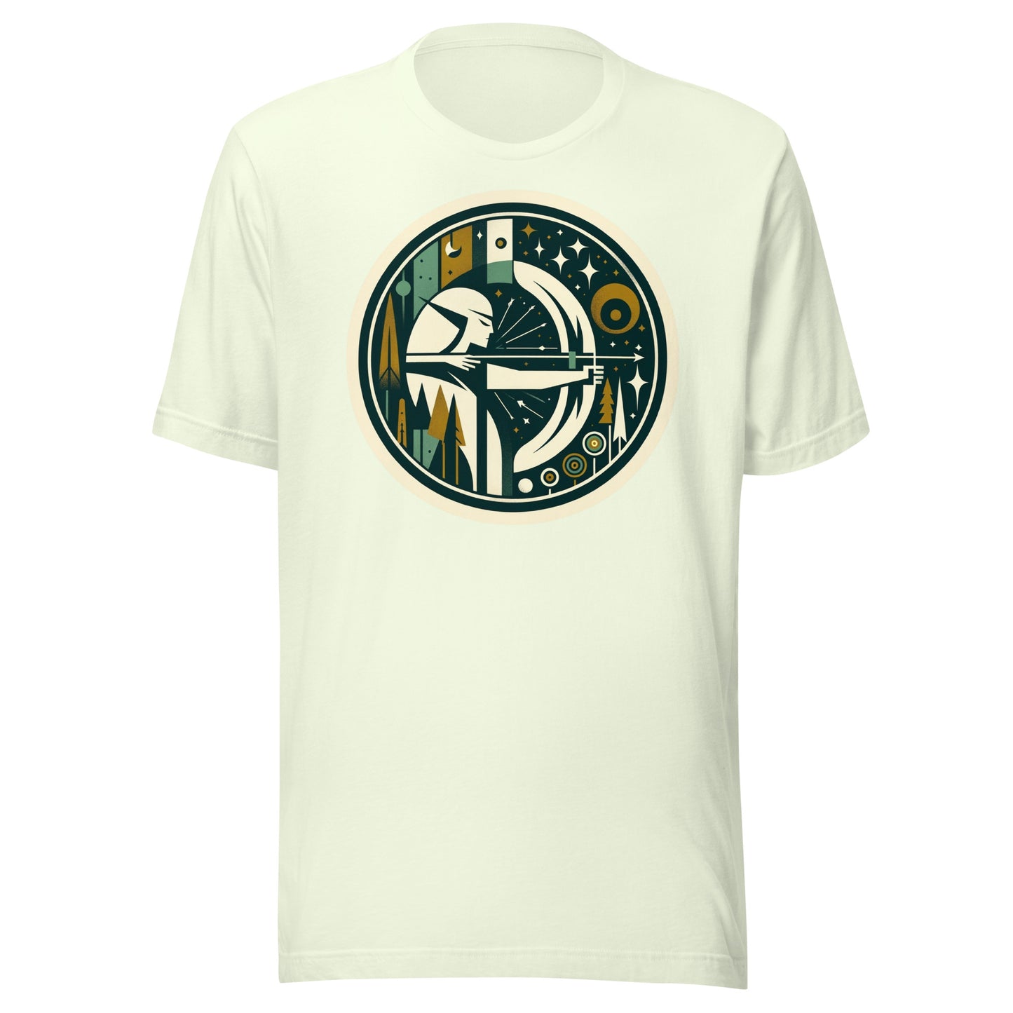 Elven Starshot: Precision Archery in the Enchanted Forest Unisex t-shirt