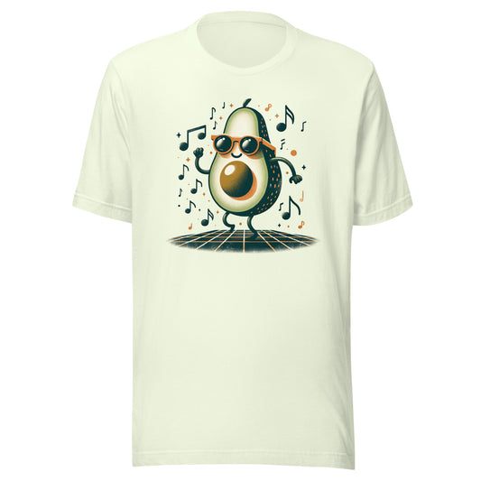 Avo-Beat - Funky Avocado with Music Rhythm Unisex Tee