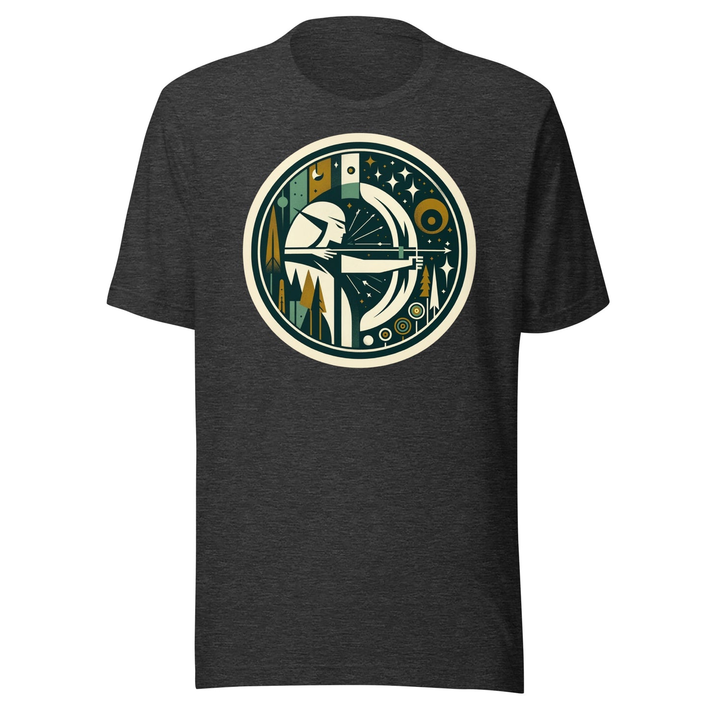 Elven Starshot: Precision Archery in the Enchanted Forest Unisex t-shirt