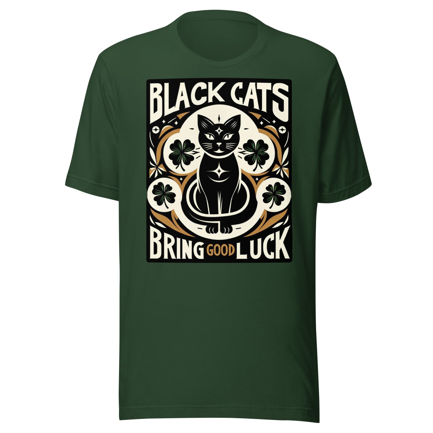 Black Cats Bring Good Luck Graphic Unisex t-shirt