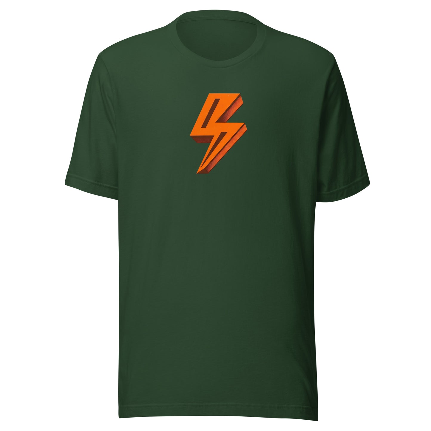 Bold Orange Lightning Bolt Distressed Graphic Tee - Unisex