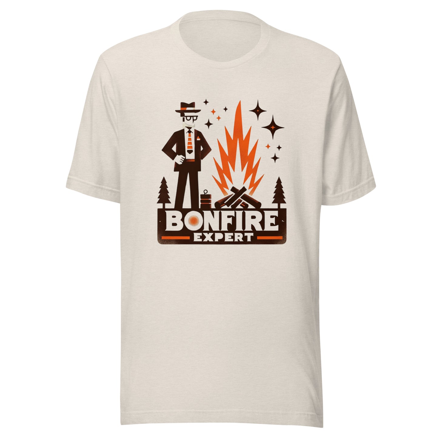 Bonfire Expert Camping Camp Fire Unisex t-shirt