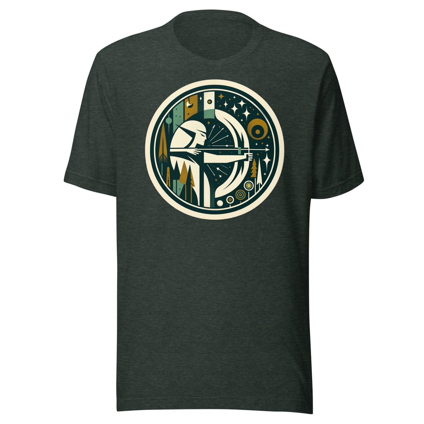 Elven Starshot: Precision Archery in the Enchanted Forest Unisex t-shirt