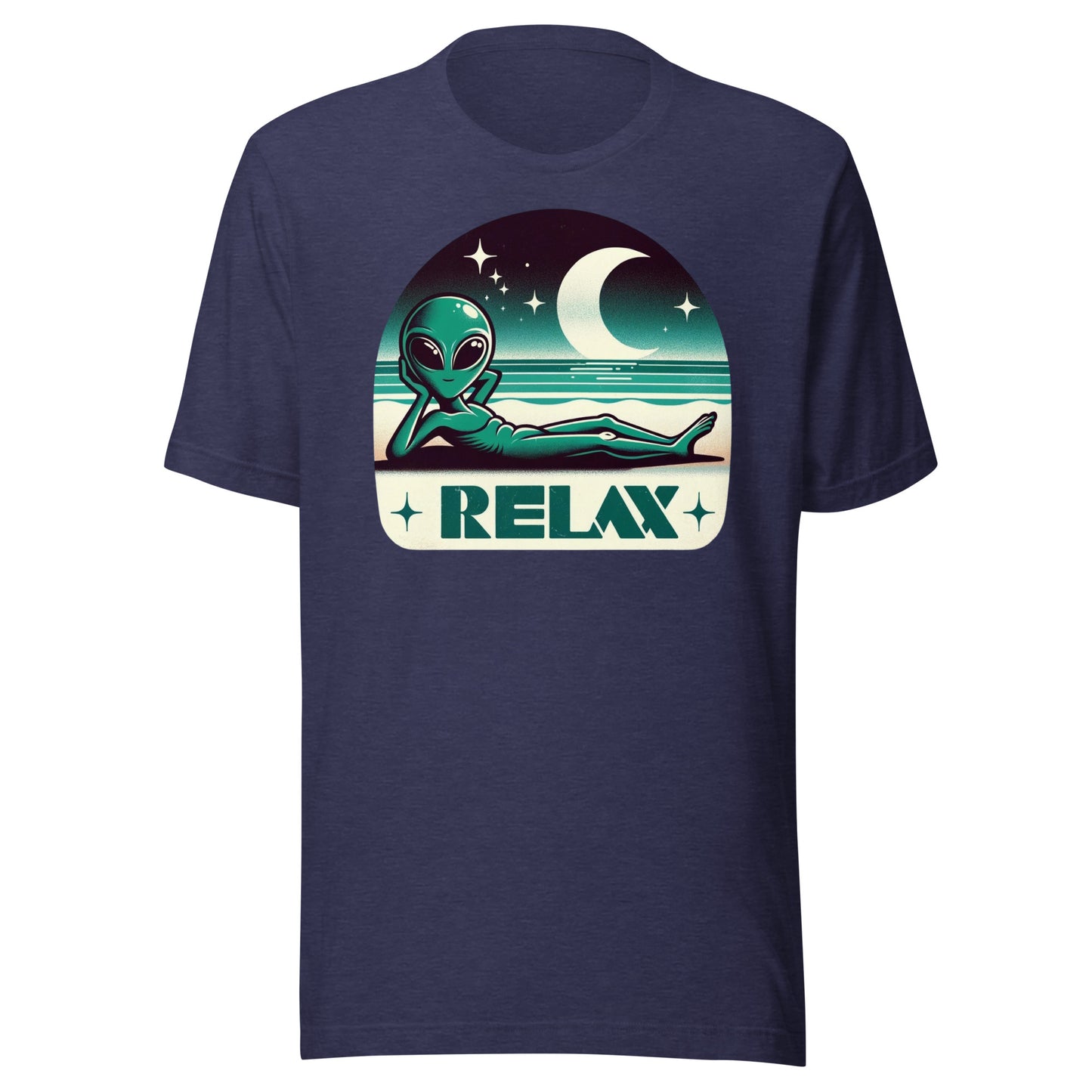 Relaxing Alien Beach Moon Graphic Unisex t-shirt