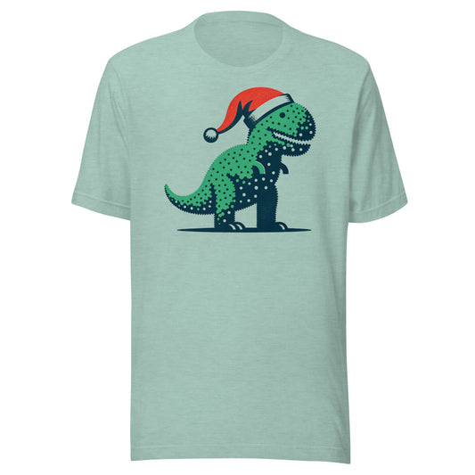 Tyrannosaurus Rex Santa Christmas Holiday Topiary Unisex t-shirt