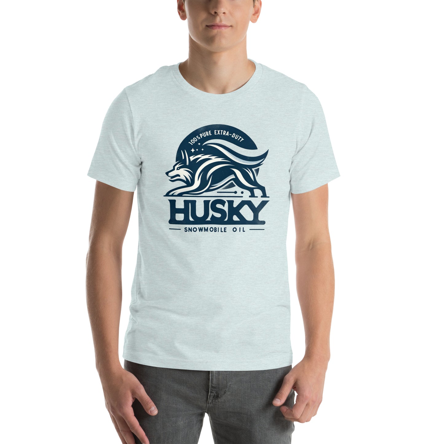 Husky Snowmobile Oil Graphic Unisex t-shirt